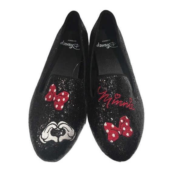 torrid Shoes - Torrid Disney Minnie Mouse Graphic Sparkle Loafer Shoes Flats Extra Wide Size 7